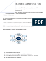 Strategy Implementation in Individual Firm