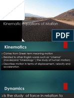 One Dimensional Kinematics