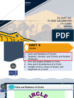 Unit IX. 1 Parts of Circles Tangents Secants Chords and Related Theorems