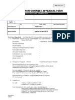 Employee Performance Appraisal Form