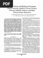 Support Vector and Multilayer Perceptron Neural Networks Applied To Power Systems Transient Stability Analysis With Input Dimensionality Reduction