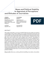 Media Fake News and Political Stability in Nigeria An Appraisal of Perceptions and Attitudes of Journalists