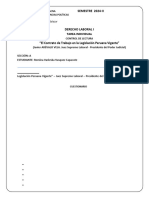 Romina Tarea 6. - Control Lectura - El Contrato de Trabajo en La Legislación Vigente. - J. Arévalo Vela - Hoja Desarrollo