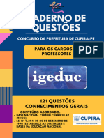 Caderno de QUESTÕES - Conhecimentos Gerais - Cupira - Banca IGEDUC