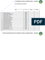 Lista de Asistencia de Alumnos de Recuperacion