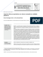 Aspectos Éticos en Pacientes Con Cáncer Avanzado en Cuidados Paliativos