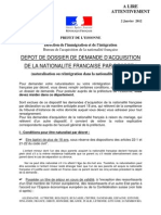 Notice Demande D'acq de La Nat FR 21-15 Fusion 9 01 12