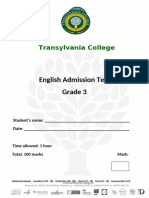 Admission Test Grade 3