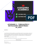 Atividade 2 - Tubulações e Instalações Industriais - 54 - 2024