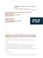 TD Comparer Le Pacte de Préférence Et La Promesse Unilatérale de Vente en Matière de Vente D