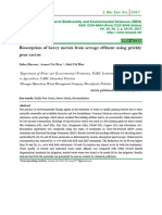 Biosorption of Heavy Metals From Sewage Effluent Using Prickly Pear Cactus