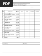 Firstaid Box Content Register