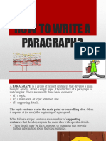 How To Write A Paragraph