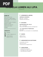 CV Curriculum Estudiante Simple Sin Foto Blanco y Verde