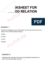 Csat Worksheet For Blood Relation