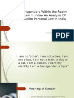 Status of Transgenders Within The Realm of Personal