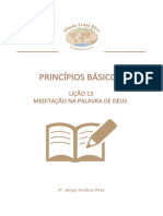 Princípios Básicos Lição 13 Meditação Na Palavra de Deus