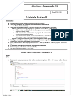 Atividade Prática II - Algoritmos e Programação