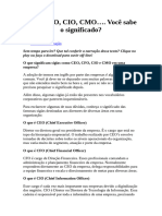 CEO, CFO, CIO, CMO . Você Sabe o Significado?