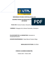 Plan Docente - PD INTRODUCTION TO EDUCATIONAL RESEACH UTPL