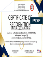 Academic Excellence Award-Template