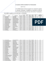 BS (Computer Science) Program 1st Merit List