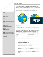 Longitude Latitude and Time Zones Studnet Information