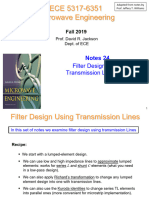 Notes 24 5317-6351 Filter Design Part 3 (Transmission Line Filters)