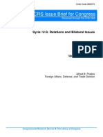 CRS Issue Brief For Congress: Syria: U.S. Relations and Bilateral Issues