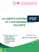 La Liberté Contractuelle Et L'autonomie de La Volonté