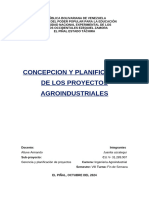 Concepciòn y Planificación de Proyectos Agroindustriales