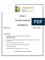 Natural Sciences Gr9 November 2023 QUESTION PAPER 1702551224