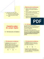 Tema 1 - Cinemática Plana de Cuerpos Rígidos.