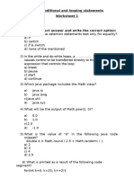 Ls 7 - Conditional and Looping Statements - Worksheet 1