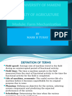 The University of Makeni Faculty of Agriculture Module: Farm Mechanization