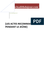 Les Actes Recommandes Pendant Le Jeune