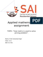 Applied Mathematics Assignment Class 12 Matrix