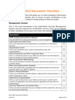 ISO27001 2022 Document Checklist