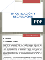 Iv. Cotización y Recaudación