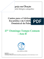 Caderno - 27° Domingo Tempo Comum - Ano B - 2024