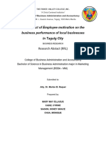 The Impact of Employee Motivation On The Performance of Local Businesses in Taguig City