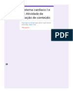 Sistema Cardíaco I e II - Atividade de Fixação de Conteúdo