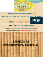 Bamboo As Construction Material