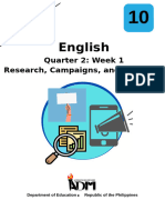 English: Quarter 2: Week 1 Research, Campaigns, and Advocacy