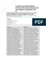 Avaliação Dos Ganhos de Produtividade e Redução de Custos Gerados Pela Automação de Processo em Uma Empresa Calçadista