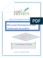 Rapport Projet Dev Web