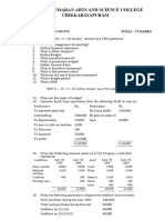 Sri Muthukumaran Arts and Science College Chikkarayapuram: Department of Accounting and Finance Model Examination