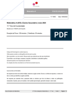 Versão 1: Matemática A (635) - Ensino Secundário - Maio 2023