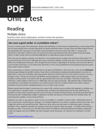 IGCSE Success 5th TR U1 Test