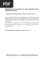 MONITION DU 29ème DIMANCHE DU TEMPS ORDINAIRE ANNE B - DIMANCHE 20 OCTOBRE 2024-1